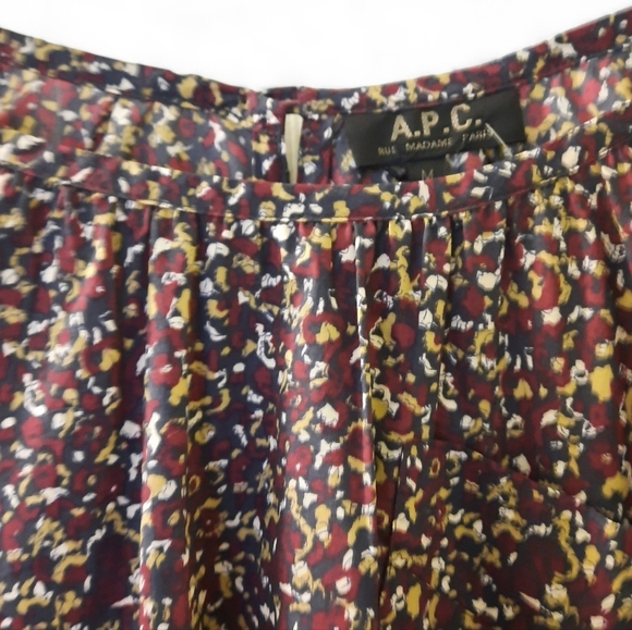 APC French Shift Dress 100% Cotton Floral Patterned Mini Pockets Long Sleeve M - Picture 11 of 14